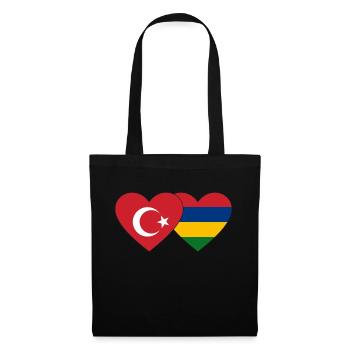 Turkey Mauritius Flag Heart - Tote Bag - black - Front
