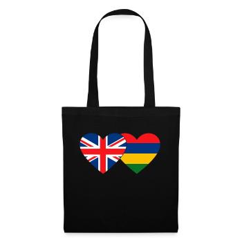England Mauritius Flag Heart - Tote Bag - black - Front