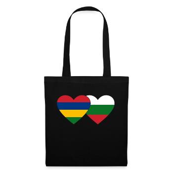 Mauritius Bulgaria Flag Heart - Tote Bag - black - Front