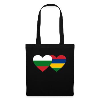 Bulgaria Mauritius Flag Heart - Tote Bag - black - Front