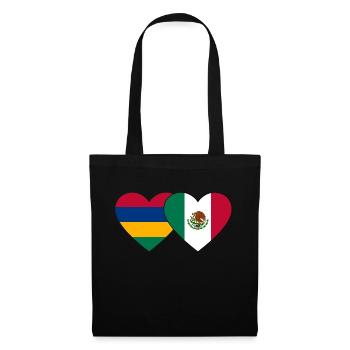 Mauritius Mexico Flag Heart - Tote Bag - black - Front