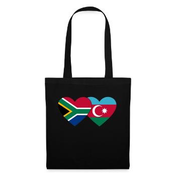 Südafrika Aserbaidschan Flagge Herz - Stoffbeutel - Schwarz - Vorne