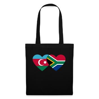 Azerbaïdjan Afrique du Sud Flag Heart - Sac en tissu - noir - Devant
