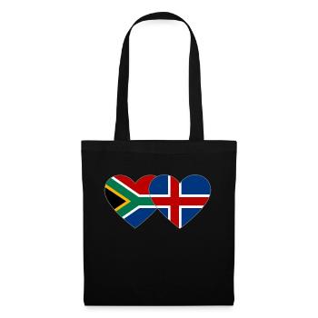 Südafrika Island Flagge Herz - Stoffbeutel - Schwarz - Vorne