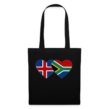 Iceland South Africa Flag Heart - Tote Bag - black - Front