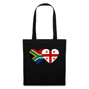 Südafrika georgien Flagge Herz - Stoffbeutel - Schwarz - Vorne