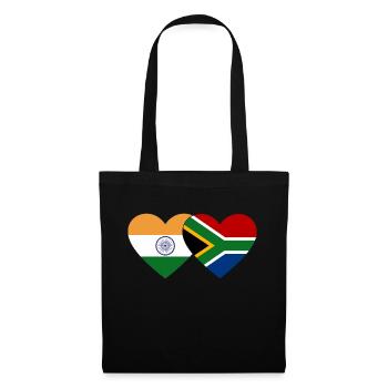 Inde Afrique du Sud Flag Heart - Sac en tissu - noir - Devant