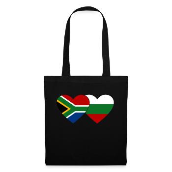 Südafrika Bulgarien Flagge Herz - Stoffbeutel - Schwarz - Vorne