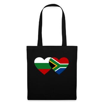 Bulgarien Südafrika Flagge Herz - Stoffbeutel - Schwarz - Vorne