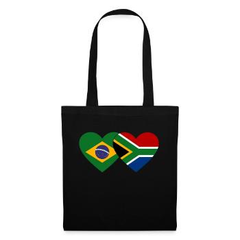 Brésil Afrique du Sud Flag Heart - Sac en tissu - noir - Devant