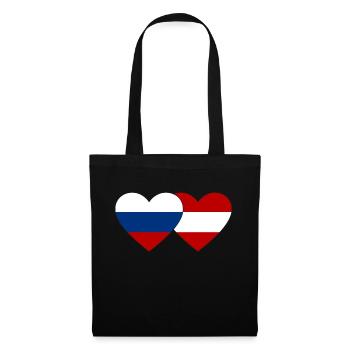 Russia Austria Flag Heart - Tote Bag - black - Front