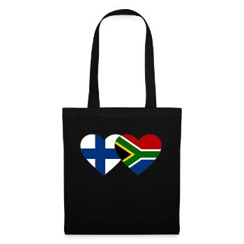 Finlande Afrique du Sud Flag Heart - Sac en tissu - noir - Devant