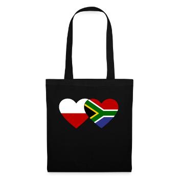 Poland South Africa Flag Heart - Tote Bag - black - Front