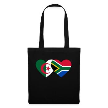 Algeria South Africa Flag Heart - Tote Bag - black - Front