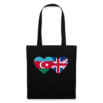Azerbaijan England Flag Heart - Tote Bag - black - Front
