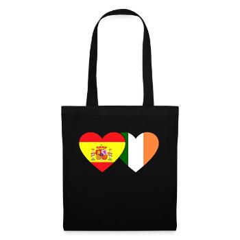 Spain Ireland Flag Heart - Tote Bag - black - Front