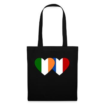 Ireland France Flag Heart - Tote Bag - black - Front