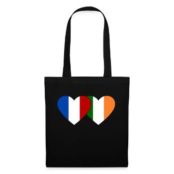 France Ireland Flag Heart - Tote Bag - black - Front