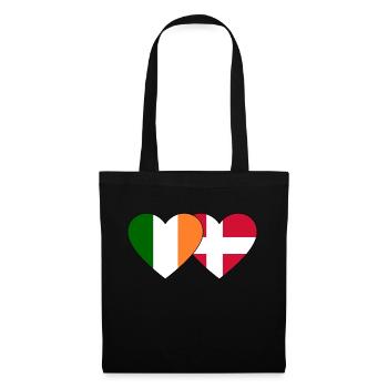 Ireland Denmark Flag Heart - Tote Bag - black - Front