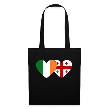 Irlande Géorgie Flag Heart - Sac en tissu - noir - Devant
