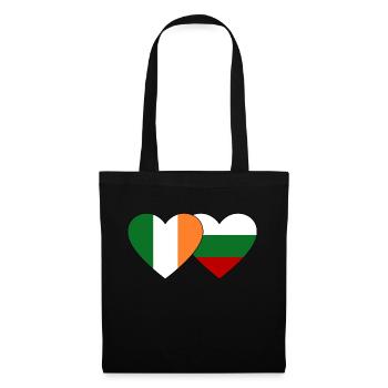 Irland Bulgarien Flagge Herz - Stoffbeutel - Schwarz - Vorne