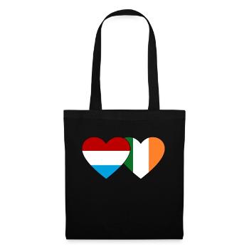 Luxembourg Ireland Flag Heart - Tote Bag - black - Front