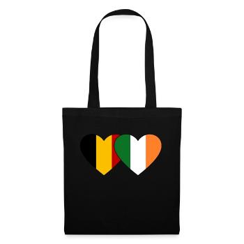 Belgium Ireland Flag Heart - Tote Bag - black - Front