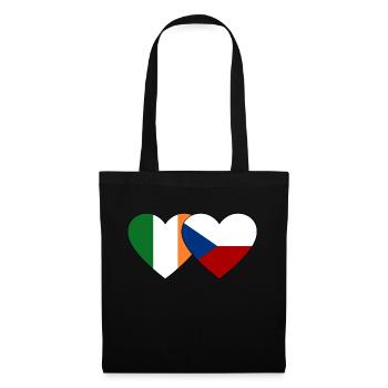 Ireland Czech Republic Flag Heart - Tote Bag - black - Front