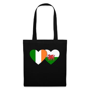 Ireland Wales Flag Heart - Tote Bag - black - Front