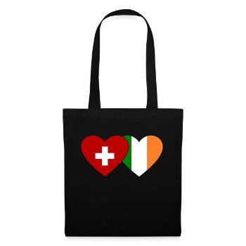 Switzerland Ireland Flag Heart - Tote Bag - black - Front