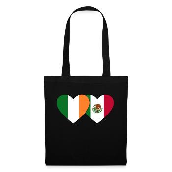 Ireland Mexico Flag Heart - Tote Bag - black - Front