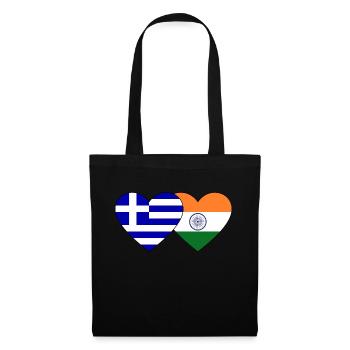 Greece India Flag Heart - Tote Bag - black - Front