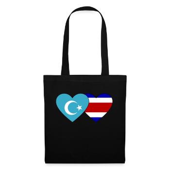 Ouïghours Costa Rica drapeau coeur - Sac en tissu - noir - Devant