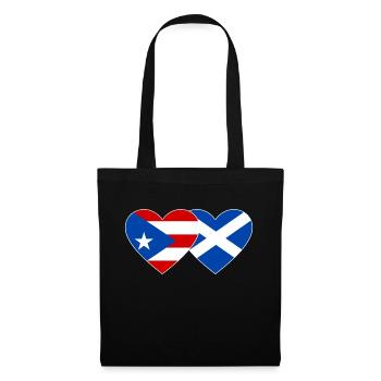 Puerto Rico Schottland Flagge Herz - Stoffbeutel - Schwarz - Vorne