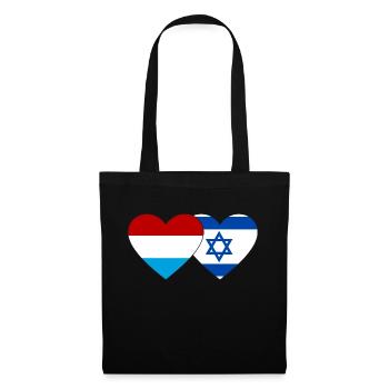 Drapeau luxembourgeois Israël coeur - Sac en tissu - noir - Devant