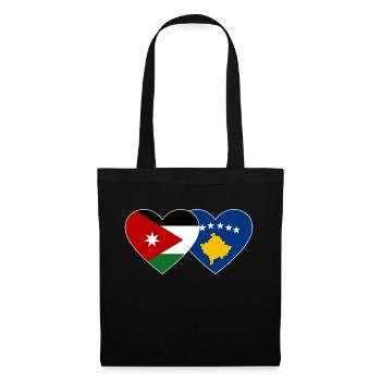 Jordanie Bosnie Drapeau Coeur - Sac en tissu - noir - Devant