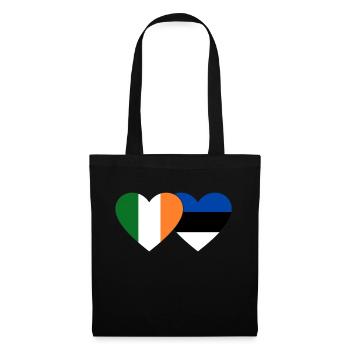 Ireland Estonia Flag Heart - Tote Bag - black - Front
