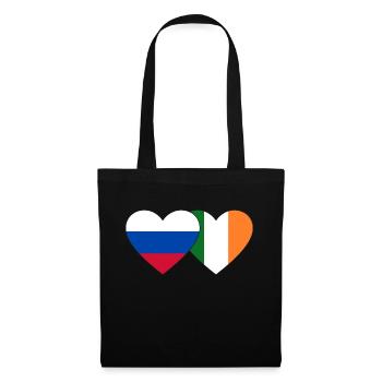 Russia Ireland Flag Heart - Tote Bag - black - Front