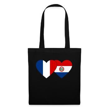 France Paraguay Heart Flag - Tote Bag - black - Front