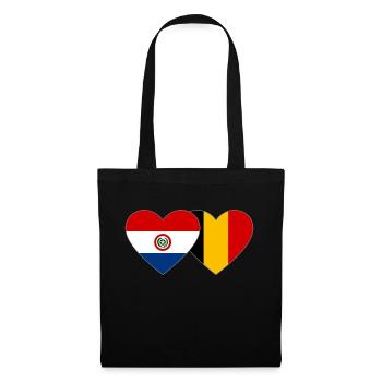 Paraguay Belgium Heart Flag - Tote Bag - black - Front