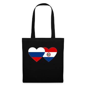 Russia Paraguay Heart Flag - Tote Bag - black - Front