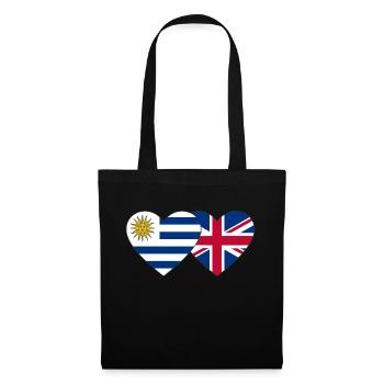 Uruguay England Heart Flag - Tote Bag - black - Front
