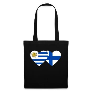 Uruguay Finland Heart Flag - Tote Bag - black - Front