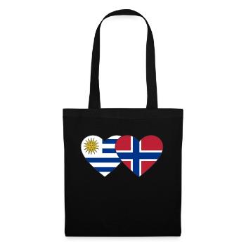 Uruguay Norway Heart Flag - Tote Bag - black - Front