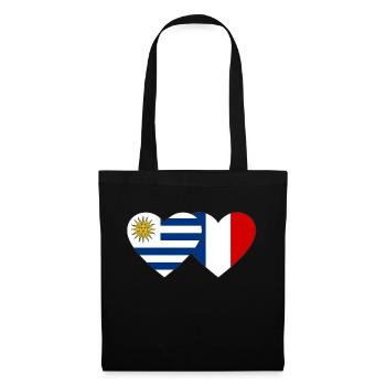 Uruguay France Heart Flag - Tote Bag - black - Front