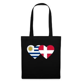 Uruguay Denmark Heart Flag - Tote Bag - black - Front