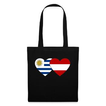 Uruguay Austria Heart Flag - Tote Bag - black - Front