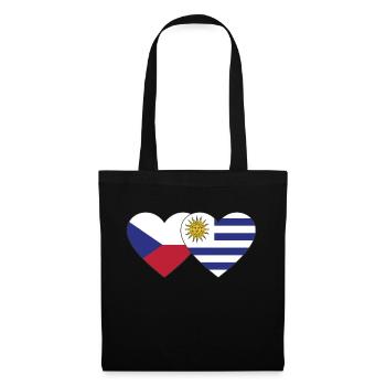 Czech Republic Uruguay Heart Flag - Tote Bag - black - Front