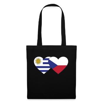 Uruguay Czech Republic Heart Flag - Tote Bag - black - Front