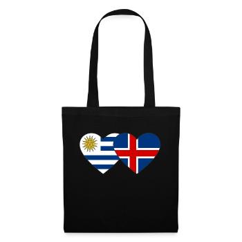 Uruguay Iceland Heart Flag - Tote Bag - black - Front